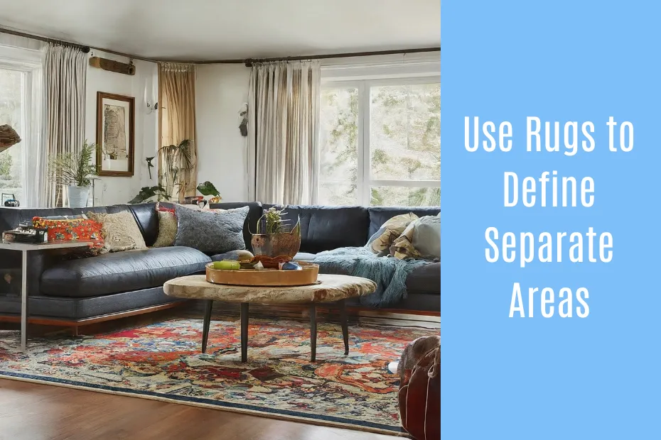 Use Rugs to Define Separate Areas- Livingroom as bedroom